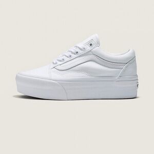 Vans Women's All-White Platform Sneakers